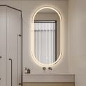 Ovale anti-condens design badkamerspiegel met verlichting Refur XL Kortingen