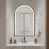 Badkamerspiegel met zwart frame, verlichting en anti-condens functie Flaska Aanbieding
