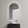 Badkamerspiegel met zwart frame, verlichting en anti-condens functie Flaska Korting