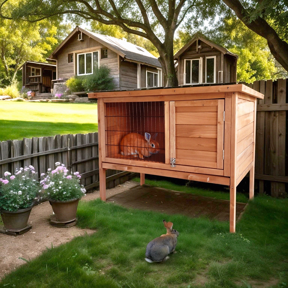 Clapier à lapin en bois extérieur abri jardin Carrot Promotion Clapier à lapin en bois extérieur abri jardin Carrot Promotion