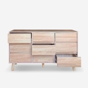 Ladekast dressoir van hout met 9 laden 120x40x72 cm Vudan Korting