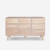 Commode en bois salon chambre 9 tiroirs 120x40x72cm Vudan Offre