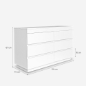 Commode chambre 6 tiroirs blanc et bois Dainis Réductions