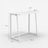 Ruimtebesparend wit en houten opklapbaar bureau 80x45x75 cm Wolly W Kortingen