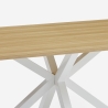 Eettafel van hout 200x100 cm met gekruiste witte poten Moyo Aanbod