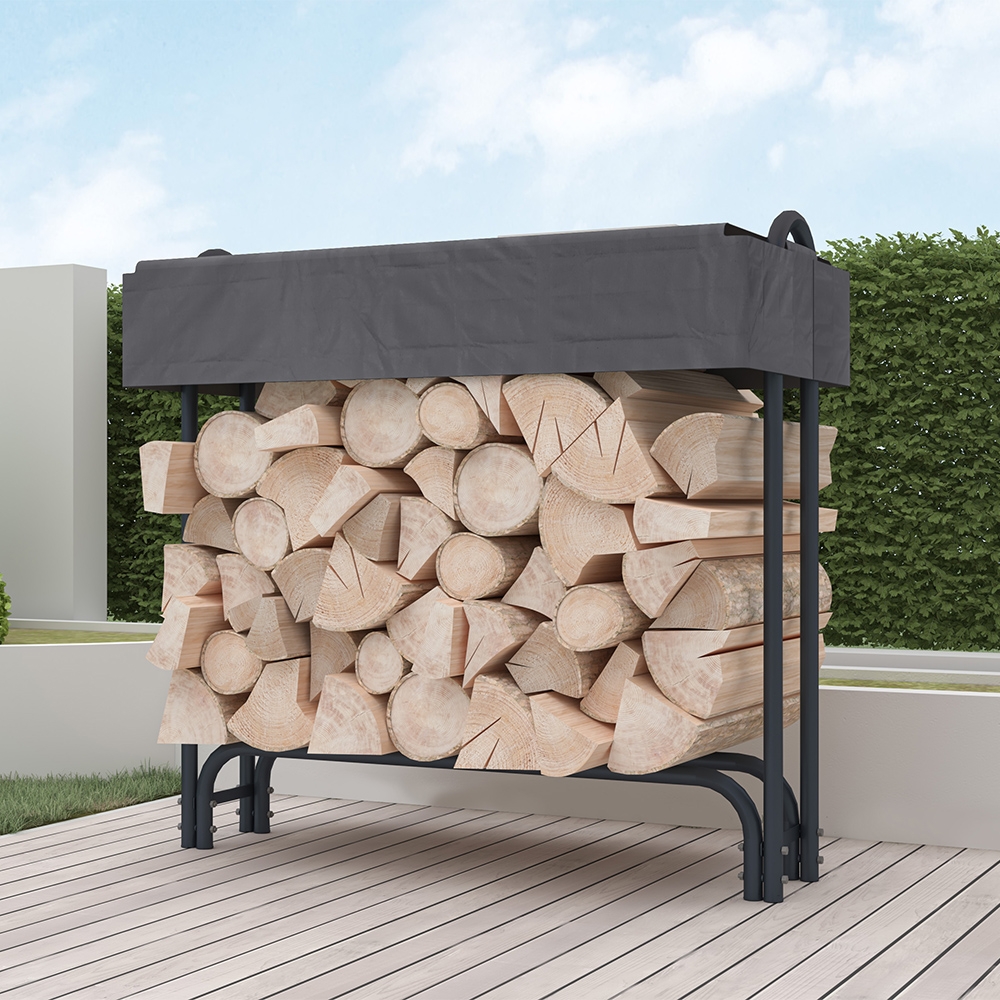 Houtopslag voor buiten met beschermhoes 125x24x120 cm Sestriere Aanbieding Houtopslag voor buiten met beschermhoes 125x24x120 cm Sestriere Aanbieding