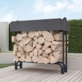 Houtopslag voor buiten met beschermhoes 125x24x120 cm Sestriere Aanbieding