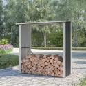 Houtopslag voor buiten van metaal 182x89x190 cm Vipiteno Aanbieding