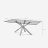 Design tafel van glas en hout 200x100 cm met gekruiste poten Horo Korting