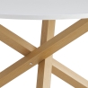Witte ronde eettafel 120 cm met gekruiste houteffect poten Rimu Aanbod