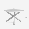 Witte ronde eettafel 120 cm met gekruiste houteffect poten Rimu Korting