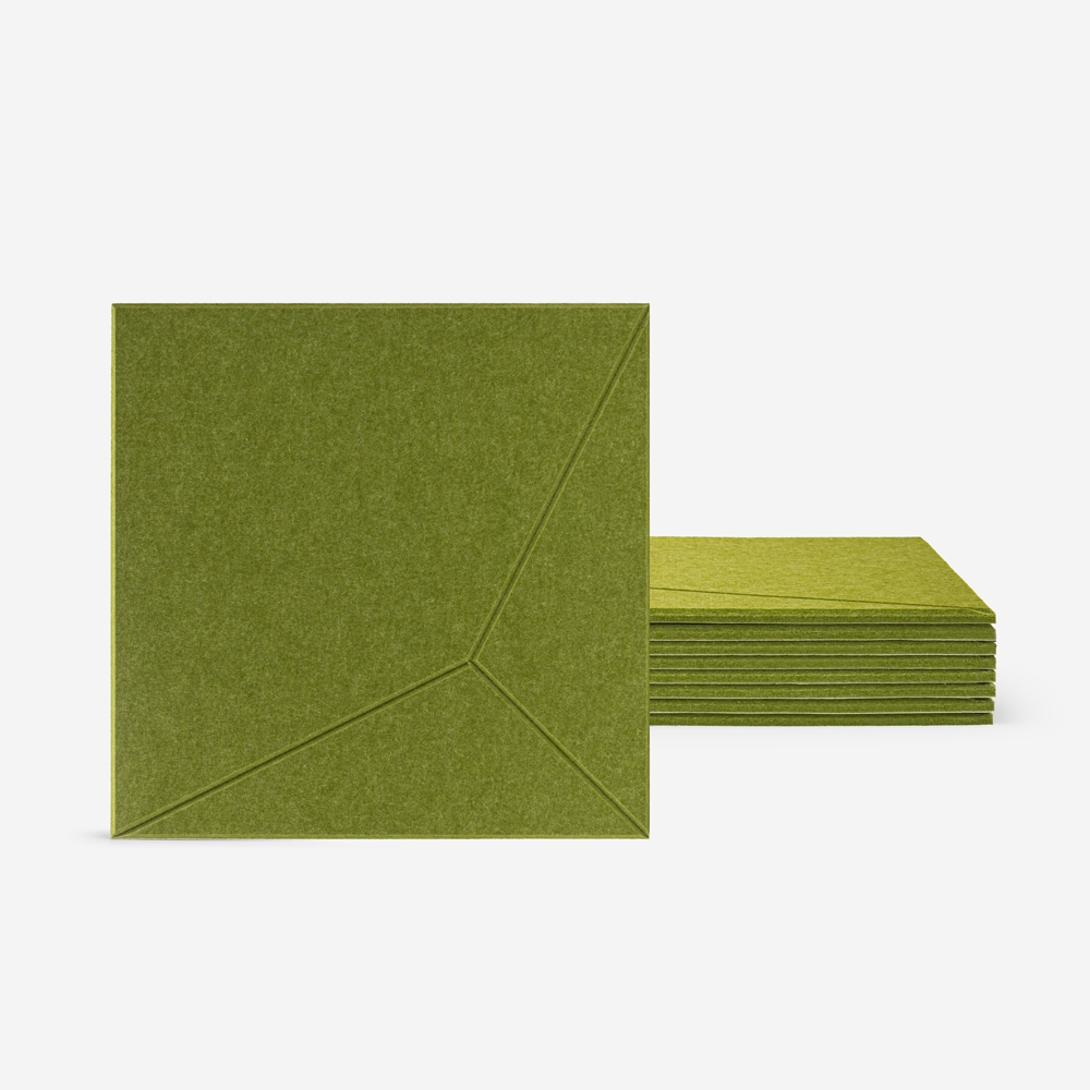 8 panneaux insonorisants acoustiques verts décoratifs mur Klank-V Promotion