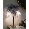 Tafellamp met veren lampenkap en 2 lichtpunten Palm S Aankoop