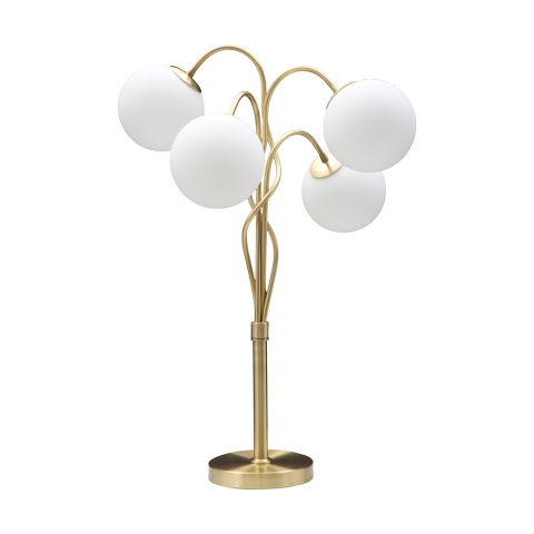 Lampe de table avec base en métal et sphères en verre opale Glamy 4T Promotion