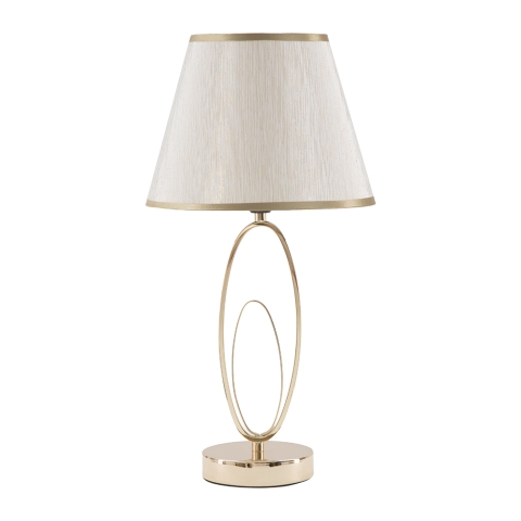 Elegante tafellamp met goudkleurige voet en beige lampenkap Flush S Aanbieding