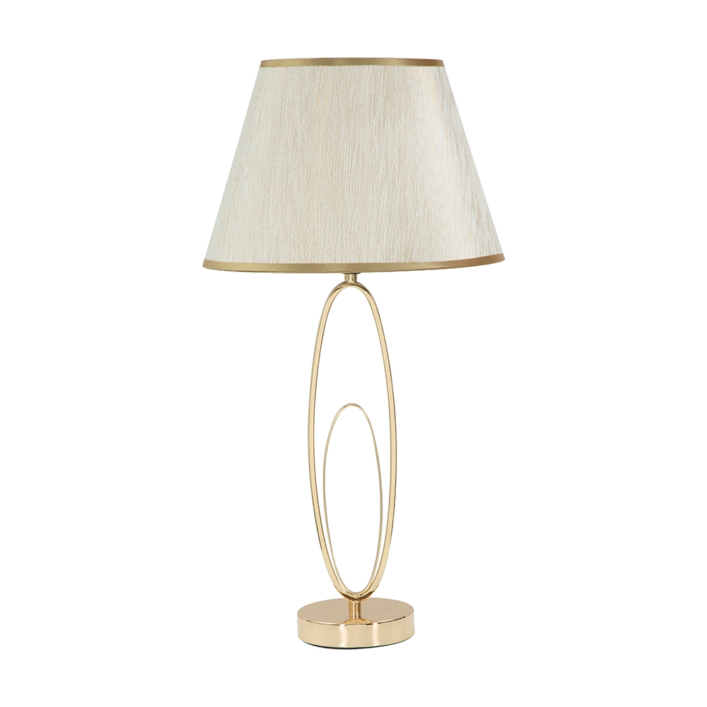 Elegante tafellamp met gouden voet en beige lampenkap Flush M Aanbieding Elegante tafellamp met gouden voet en beige lampenkap Flush M Aanbieding