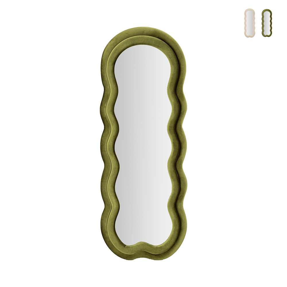 Miroir mural ou sur pied design ondulé en velours 60x160cm Miki Vente Miroir mural ou sur pied design ondulé en velours 60x160cm Miki Vente