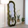 Miroir mural ou sur pied design ondulé en velours 60x160cm Miki Remises