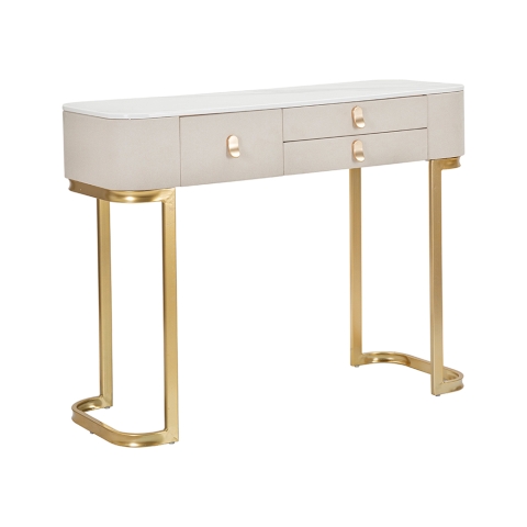Console d'entrée 3 tiroirs avec pieds dorés 100x40cm Glamour Promotion