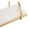 Étagère murale glamour en métal doré et marbre blanc Marble Remises