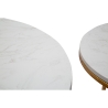 Set van 2 glam eigentijdse ronde salontafels goudkleurig metaal en marmer Simply Korting