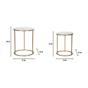 Set van 2 glam eigentijdse ronde salontafels goudkleurig metaal en marmer Simply Catalogus