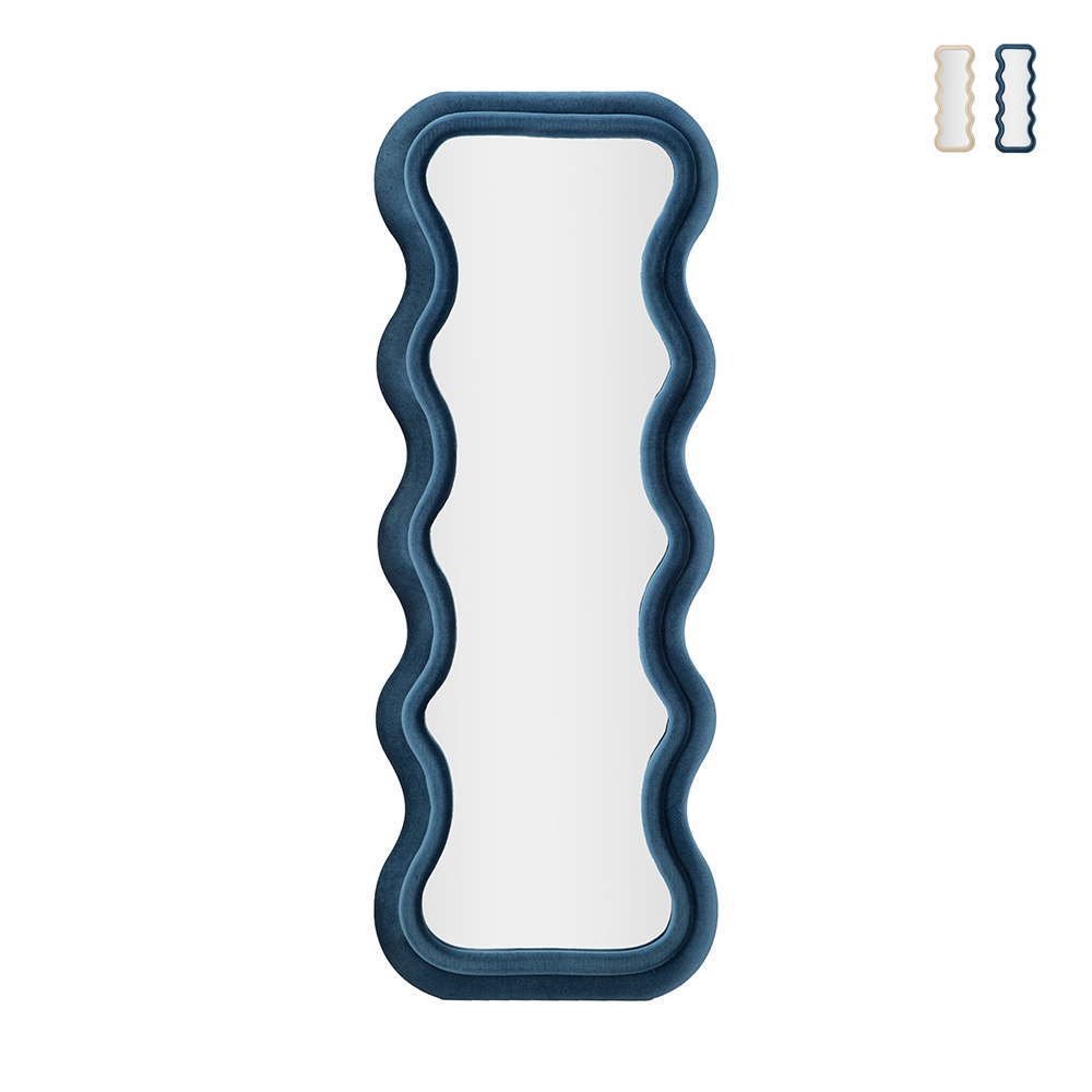 Design spiegel voor muur of vloer met golvend fluweel, 60x160cm Emily Aanbieding