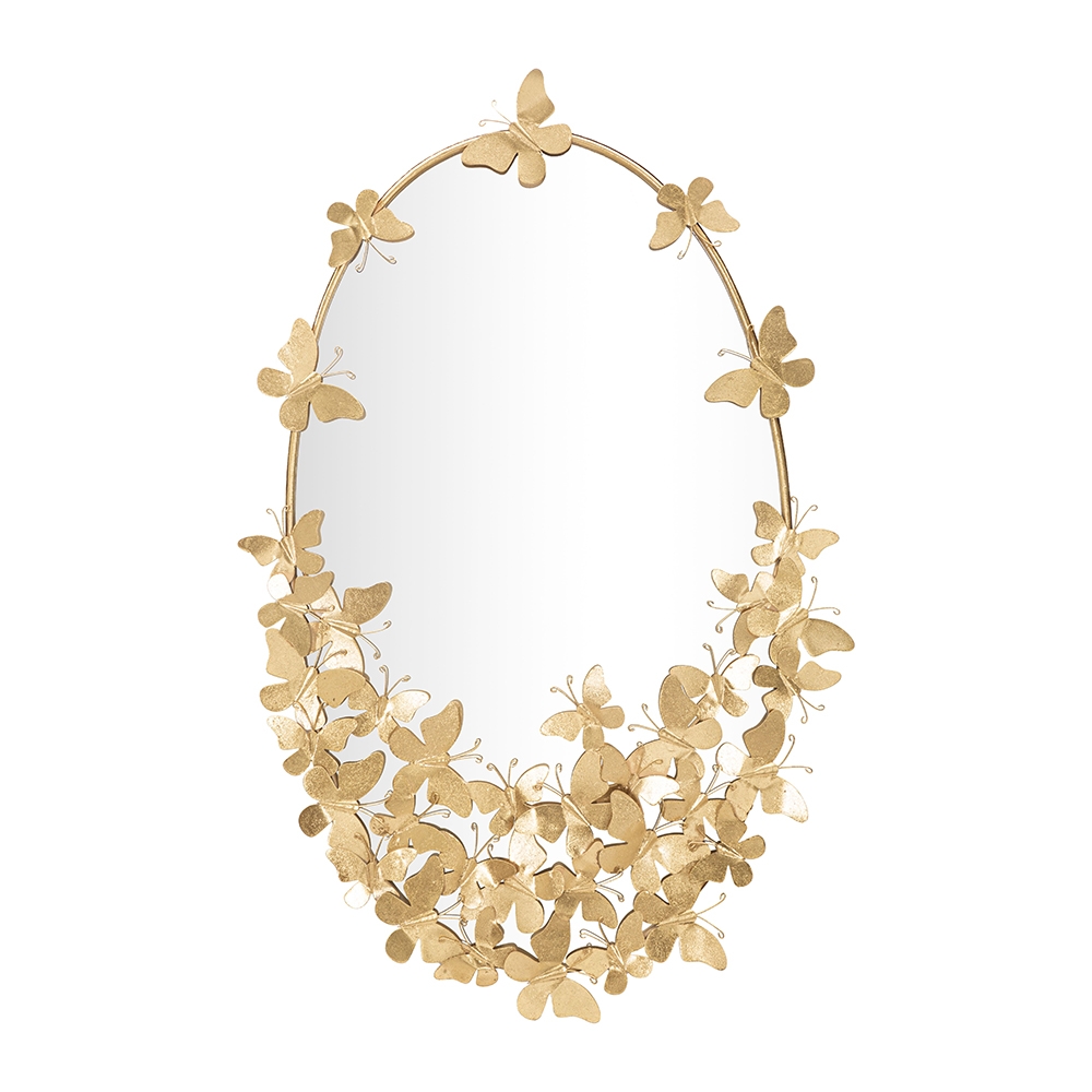 Miroir mural ovale doré avec papillons décoration Butterfly Wind Promotion Miroir mural ovale doré avec papillons décoration Butterfly Wind Promotion