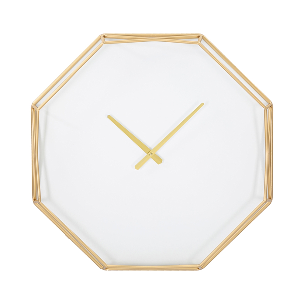 Horloge murale octogonale en métal doré Octagonal Promotion