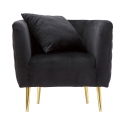 Fluwelen glam fauteuil met gouden poten en kussen Bucarest-P Prijs