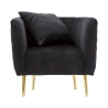 Fauteuil en velours glam avec pieds dorés et coussin Bucarest-P Achat