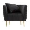 Fluwelen glam fauteuil met gouden poten en kussen Bucarest-P Prijs