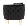 Fauteuil en velours glam avec pieds dorés et coussin Bucarest-P 