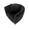 Fauteuil en velours glam avec pieds dorés et coussin Bucarest-P 
