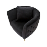 Fauteuil en velours glam avec pieds dorés et coussin Bucarest-P 