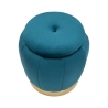Pouf de rangement rond en velours avec base métallique 43cm Paris Réductions