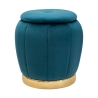 Pouf de rangement rond en velours avec base métallique 43cm Paris Offre