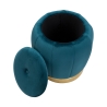 Pouf de rangement rond en velours avec base métallique 43cm Paris Modèle