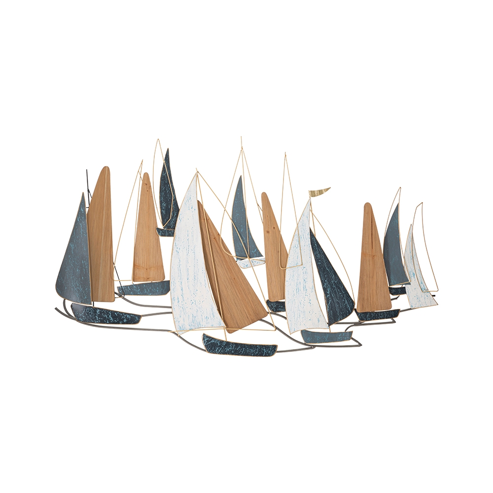 3D wanddecoratie met metaal en hout, zeilboten Regata Aanbieding 3D wanddecoratie met metaal en hout, zeilboten Regata Aanbieding