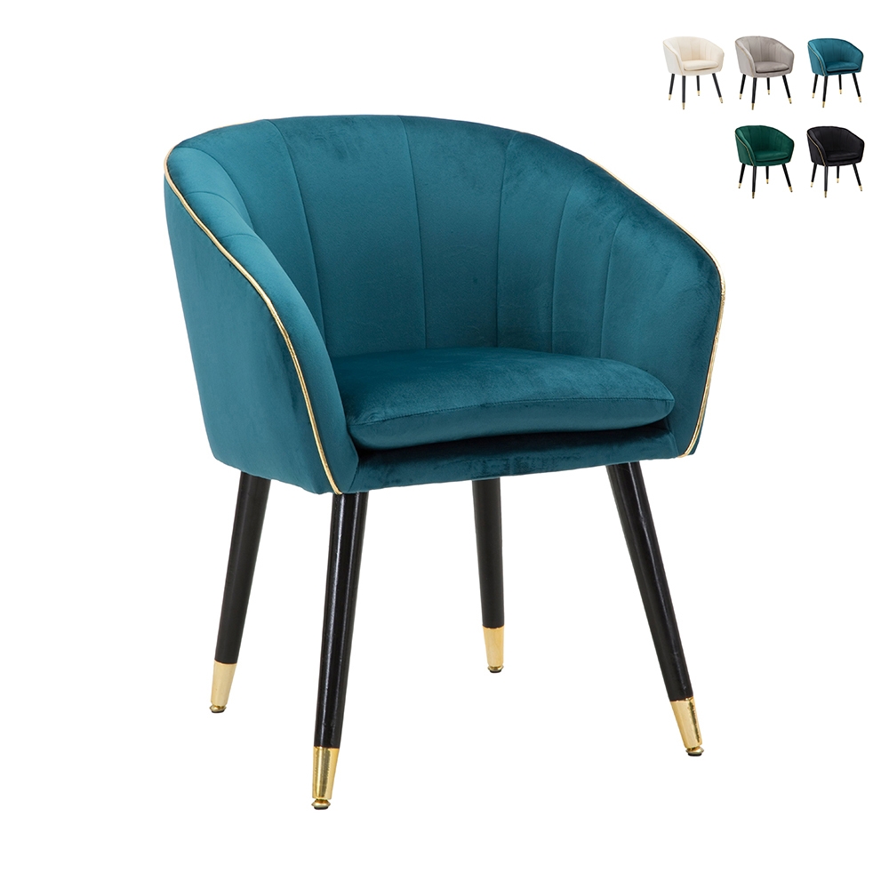Fluwelen fauteuil met gouden rand Paris Voorraad Fluwelen fauteuil met gouden rand Paris Voorraad