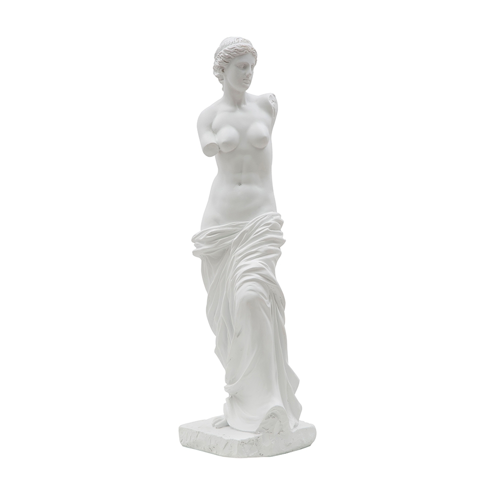 Statue décorative classique de table en polyrésine blanche H49cm Greek Promotion Statue décorative classique de table en polyrésine blanche H49cm Greek Promotion