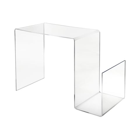 Transparante design bijzettafel van plexiglas met tijdschriftenhouder S-Table Aanbieding