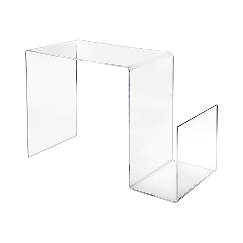 Table basse en plexiglas transparent design avec porte-revues S-Table Promotion