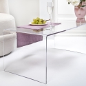Table basse moderne en plexiglas transparent 40x81x36cm pour salon Milvio Réductions