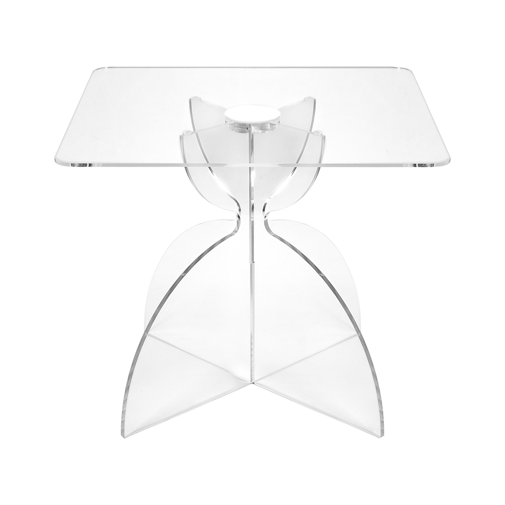 Vierkante salontafel 50x50cm van transparant plexiglas Tessara Aanbieding Vierkante salontafel 50x50cm van transparant plexiglas Tessara Aanbieding