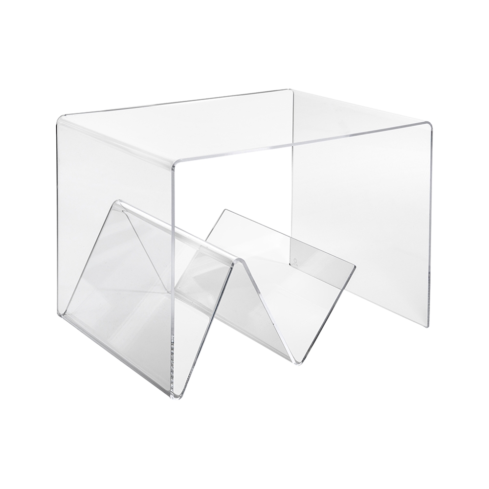 Table basse en plexiglas transparent avec porte-revues Zigozago Promotion