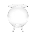Table basse ronde avec espace de rangement en plexiglas transparent Boollino Offre