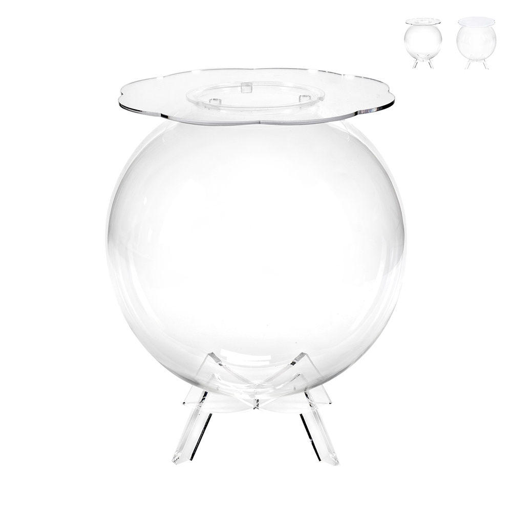 Transparante plexiglas salontafel met opbergruimte Boollino Aanbieding