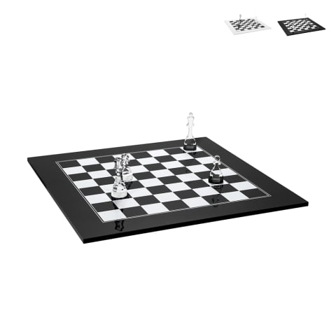 Schaakbord design damesspel van transparant plexiglas Kasparov Aanbieding