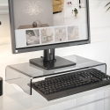 Support moniteur de bureau en plexiglas transparent 25x49x8cm Oly Offre